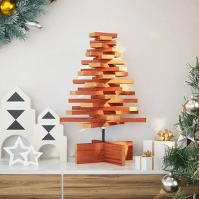 vidaXL Árvore de Natal decorativa 60 cm pinho maciço castanho-mel