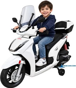 Mota elétrica para crianças  a 6 anos 12V Honda SH350i rodas Borracha Branca