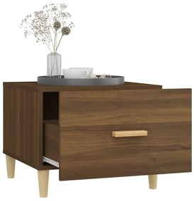 Mesa centro 2 pcs 50x50x40 cm madeira proc. carvalho castanho