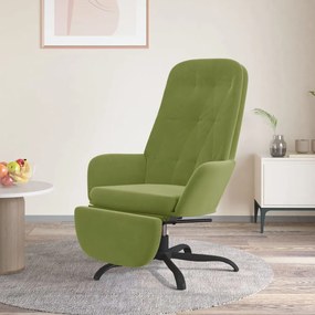 vidaXL Cadeira de descanso com apoio de pés veludo verde-claro