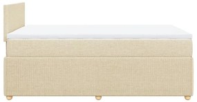 Cama boxspring com colchão 120x190 cm tecido cor creme