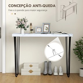 HOMCOM Mesa Consola Moderna Mesa de Entrada com Patas de Aço Anti-Tomb