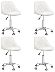 Cadeiras de jantar giratórias 4 pcs couro artificial branco