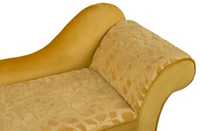 Chaise-longue à direita em veludo amarelo BIARRITZ Beliani