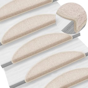 vidaXL Tapetes de escada 15 pcs 56x17x3 cm cinzento-acastanhado