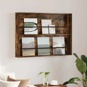 vidaXL Estante de Revistas Carvalho Defumado 100 x 12 x 70 cm