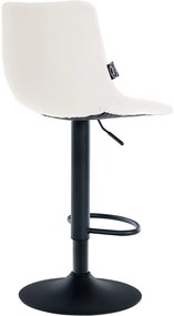 Conjunto de 2 bancos altos Jerry em couro sintético com estrutura preta 87-108,5 x 43 x 46,5 cm Branco