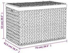 Cesto de Roupa com 3 Divisórias em Jacinto de Agua - Design Natura