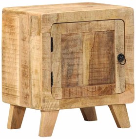 vidaXL Mesa de cabeceira 40x32x46cm madeira de mangueira áspera maciça