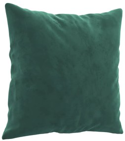 Sofá 2 lug. c/ almofadas decorativas 140cm veludo verde-escuro