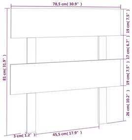 Cabeceira de cama 78,5x3x81 cm pinho maciço castanho mel