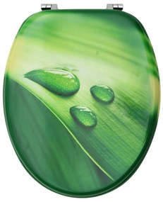 Assentos sanita com tampas 2 pcs MDF design gotas água verde