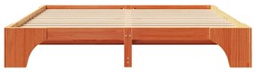 Cama Encerada Marrom 200x200 cm de Madeira de Pinho