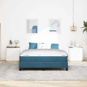 Cama box spring com colchão Azul Escuro 140 x 200 cm Veludo