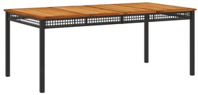 9 pcs conjunto de jantar p/ jardim c/ almofadões vime PE preto