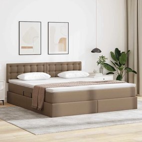vidaXL Cama com arrumação e colchão Cappuccino 160 x 200 cm