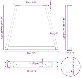 Mesa de jantar pernas 2pcs forma de V 38x(42-43,3)cm aço branco