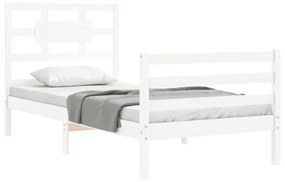 Estrutura de cama com cabeceira 90x200 cm madeira maciça