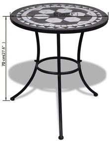 Conjunto bistrô azulejos de cerâmica 3 pcs preto e branco