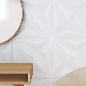 Painéis de parede 12 pcs 50x50 cm 3m² XPS estrela branco