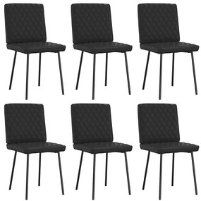 Cadeiras de jantar 6 pcs couro artificial preto