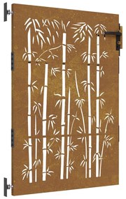 Portão de jardim 85x150 cm aço corten design bambu