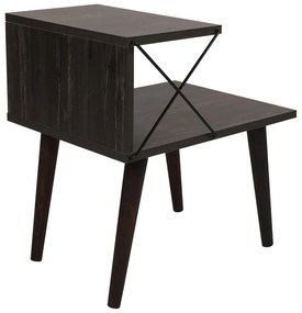 Mesa de Cabeceira Cross – Castanho Escuro – 50x55x40 cm