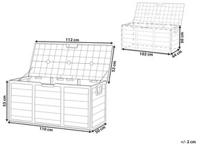 Caixa para exterior creme e preto 112 x 50 cm LOCARNO Beliani