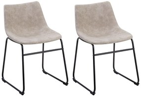 Conjunto de 2 cadeiras em tecido creme BATAVIA Beliani