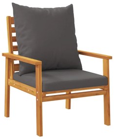 5 pcs conjunto lounge de jardim c/ almofadões acácia maciça