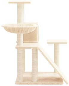 Árvore para gatos c/ postes arranhadores sisal 82 cm cor creme