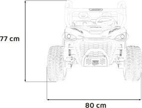 Carro elétrico para Crianças 3 a 7 anos, 2 Lugares Farmer Truck UTV Racing 24V 4x4 Rodas Espuma EVA, assento couro ecológico Branco e Laranja