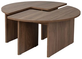 Mesa de Centro "Moira" – Nogueira, Ø90x41 cm, Design Rústico Moderno