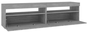 Móvel de TV com luzes LED 2 pcs 75x35x40 cm cinzento sonoma