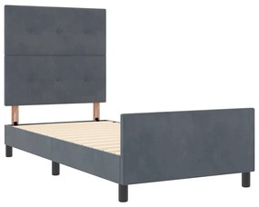 Estrutura de Cama vidaXL Cinza Escuro 80x200 cm Veludo