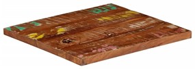 Tampo de mesa quadrado 60x60x1,5 cm madeira recuperada maciça
