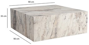 Mesa de Centro "Prizma" – Fressia, 90x90x35 cm, Design Moderno e Sofis
