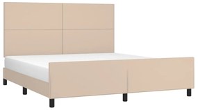 Estrutura cama cabeceira 180x200 cm couro artificial cappuccino