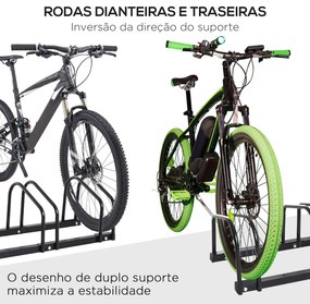 HOMCOM Estacionamento para 3 Bicicletas Suporte de Aço para Estacionar