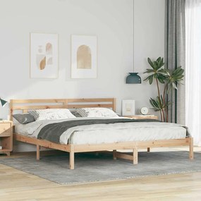 Estrutura da Cama Castanho 180 x 200 cm Madeira de Pinheiro