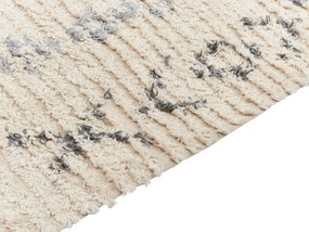 Tapete de algodão creme 80 x 150 cm DISPUR Beliani