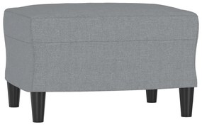 4 pcs conjunto de sofás com almofadas tecido cinzento-claro