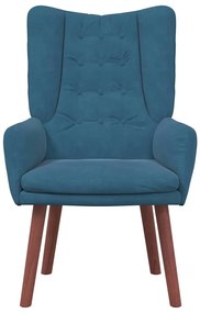 Poltrona Relaxante em Veludo Azul