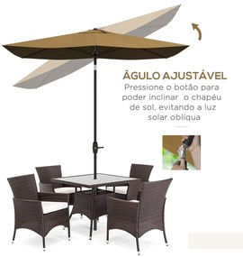 Outsunny Chapéu de Sol de Jardim 200x300x248 cm Proteção UV50+ Chapéu