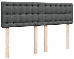 Cama com molas/colchão 140x200 cm tecido cinzento-escuro