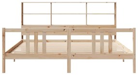 Cama com estante sem colchão 200x200 cm pinho maciço