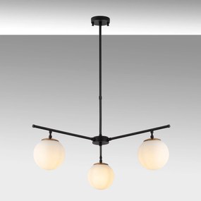 Candeeiro de Teto Atmaca – Preto, Dourado e Branco – 70 x 70 cm