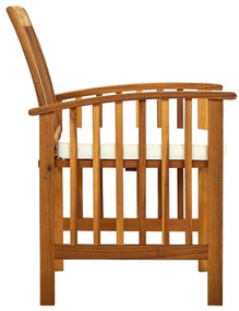 Cadeiras de jantar p/ jardim 2 pcs c/ almofadões acácia maciça