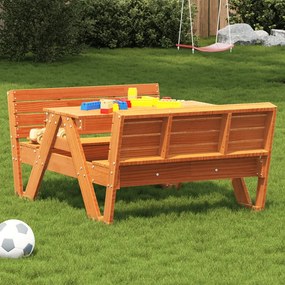 vidaXL Mesa de piquenique para crianças pinho maciço castanho mel