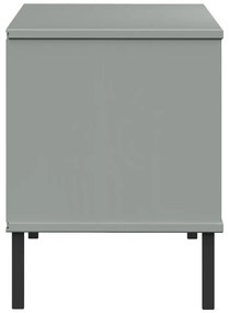 Sapateira pernas metal 106x35x45cm madeira maciça OSLO cinzento